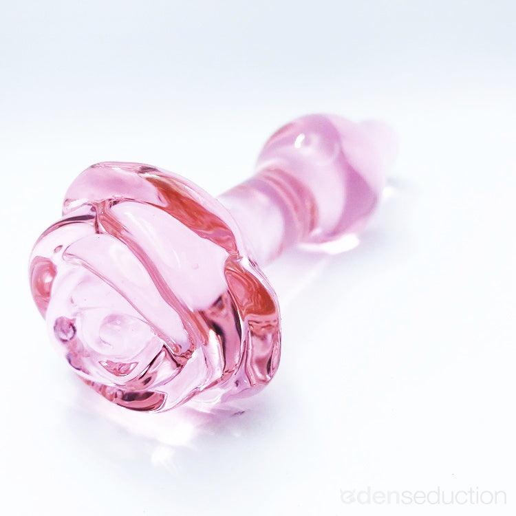 Black rose Glass butt plug - EdenSeduce