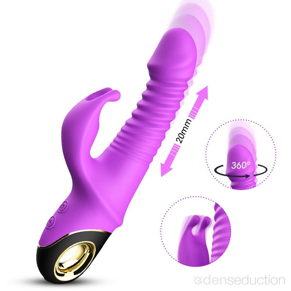 Waterproof Thrusting Rabbit Vibrator - EdenSeduce