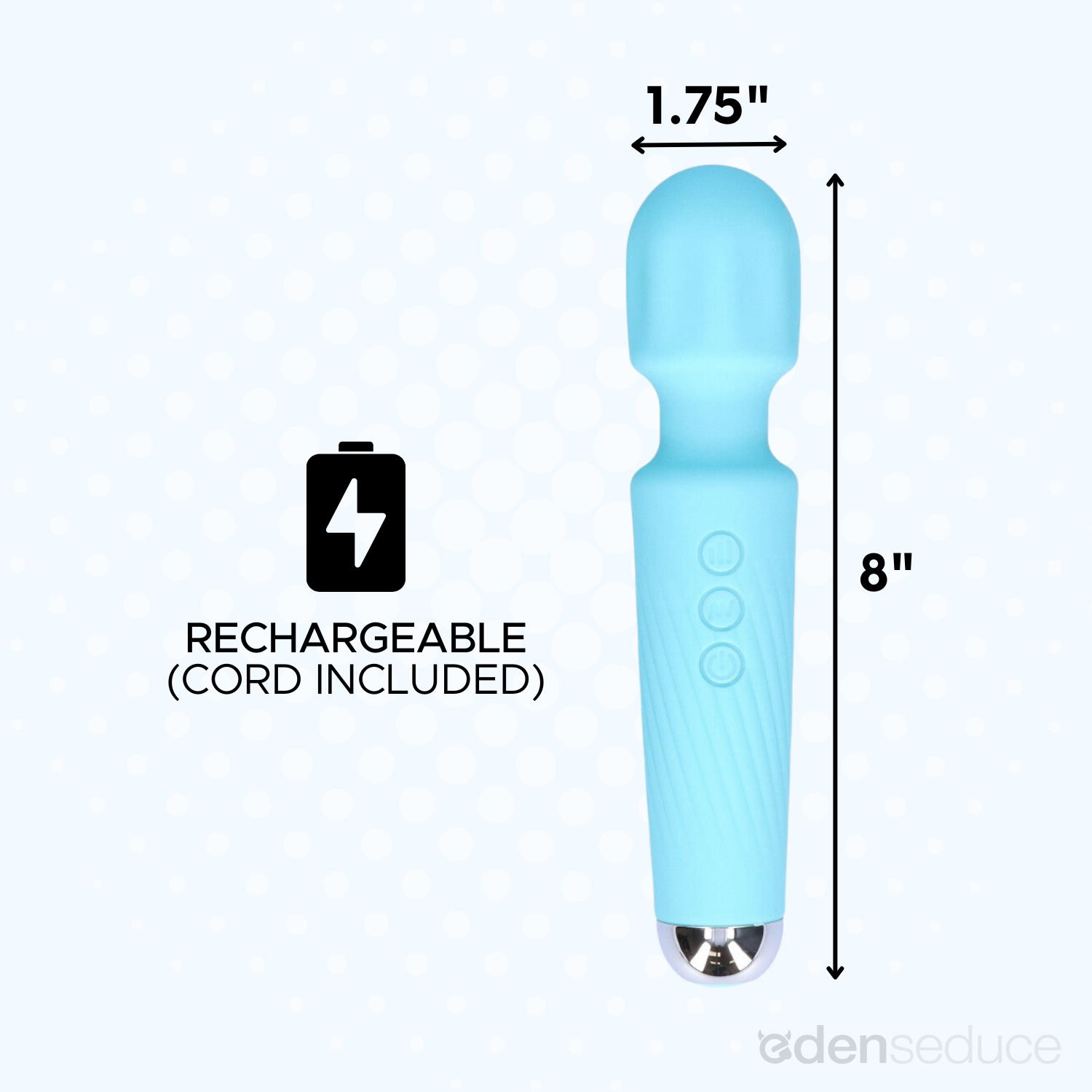 FREE High-Power Silicone Wand Vibrator in Blue (Intense Vibrations!) - EdenSeduce