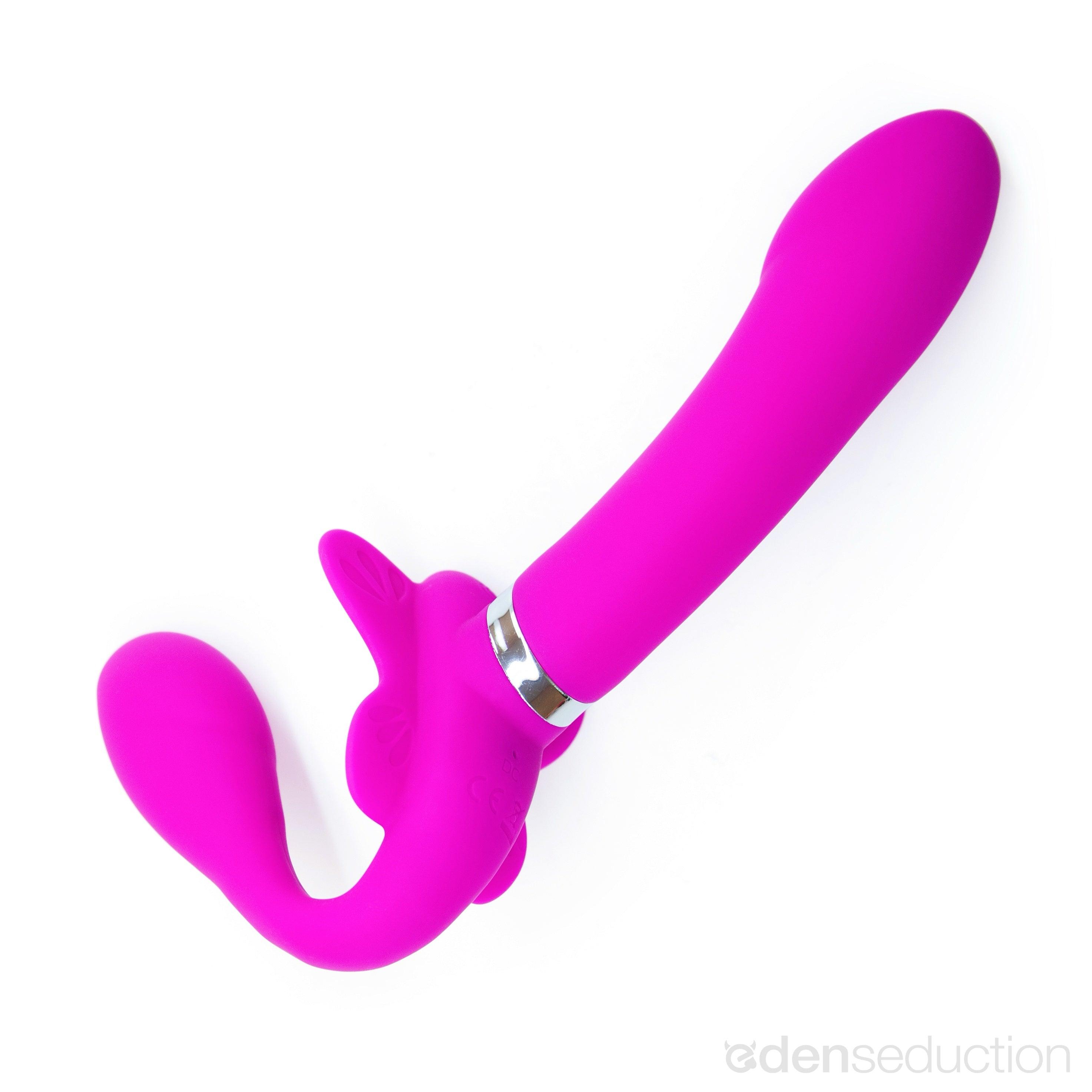 Butterfly share Vibrating strapless strap on - EdenSeduce