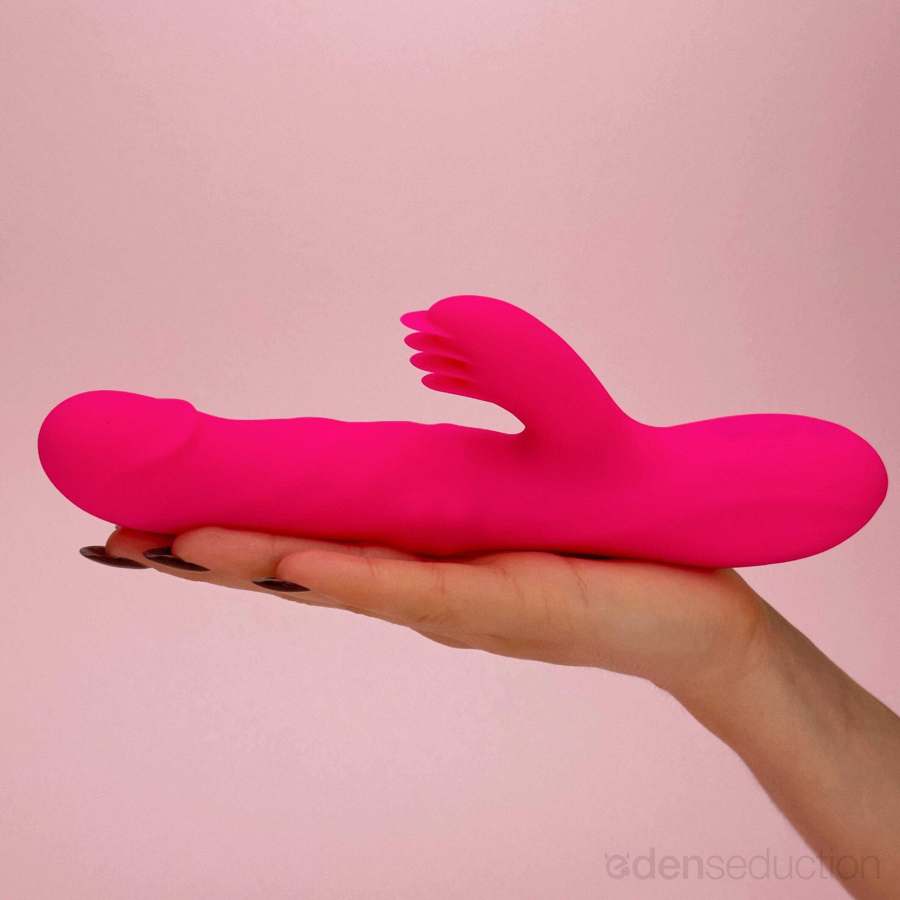 Flickering dual thruster Thrusting rabbit vibrator - EdenSeduce