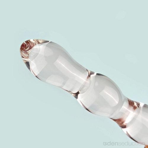 Pink heart glass dildo Glass anal dildo - EdenSeduce