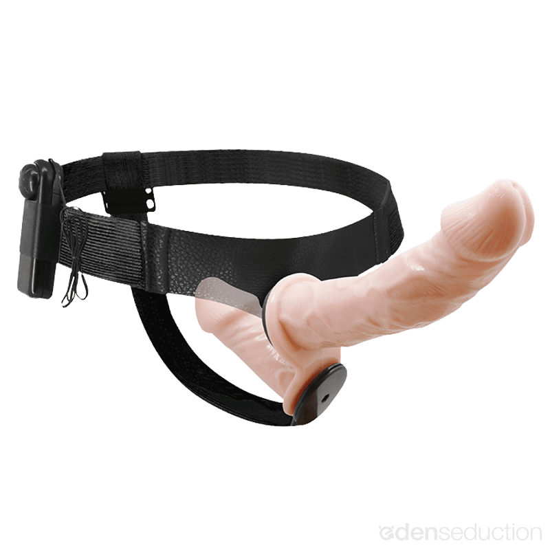 Vibrating double thruster Double sided vibrating strap on - EdenSeduce