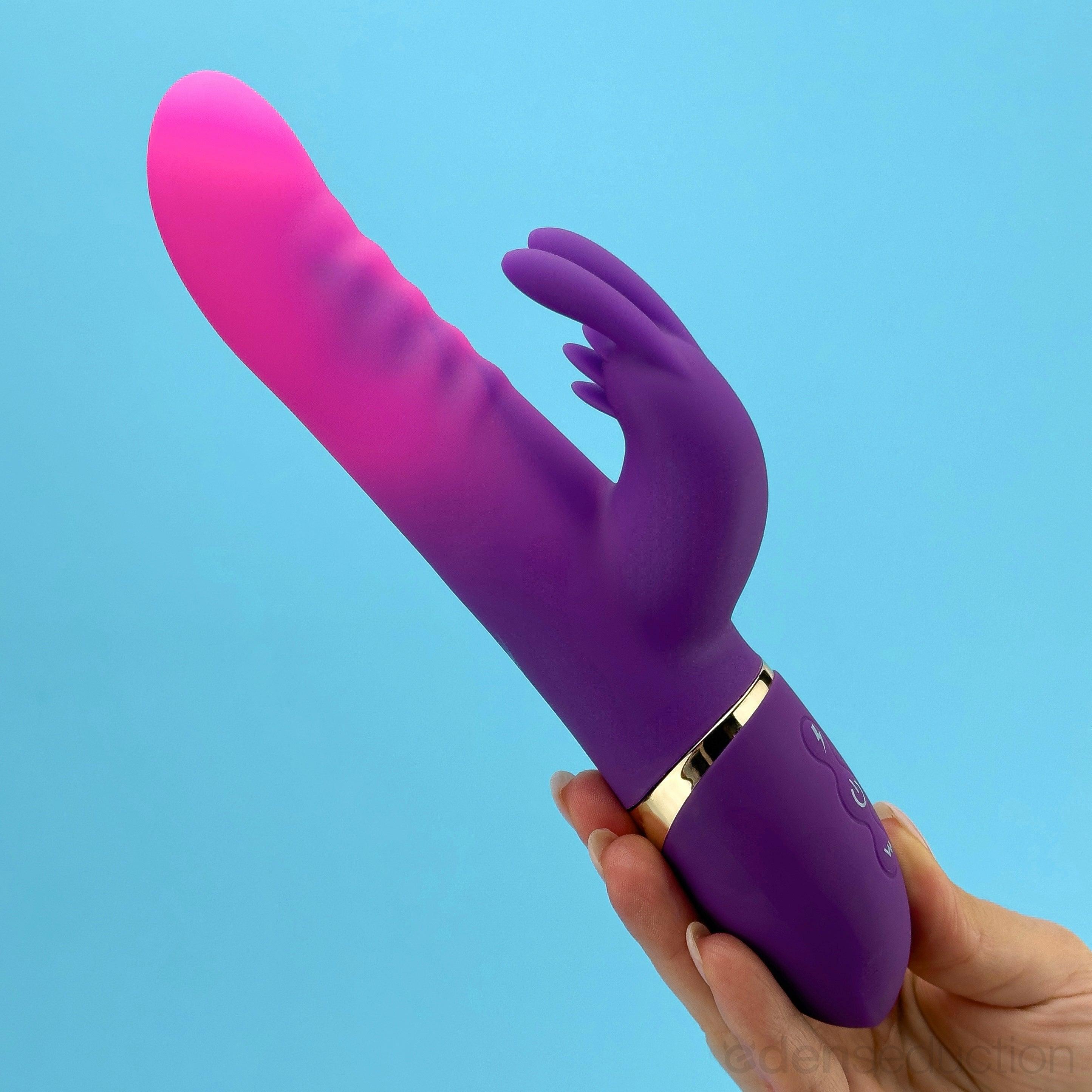 Dual blush Thrusting rabbit vibrator - EdenSeduce