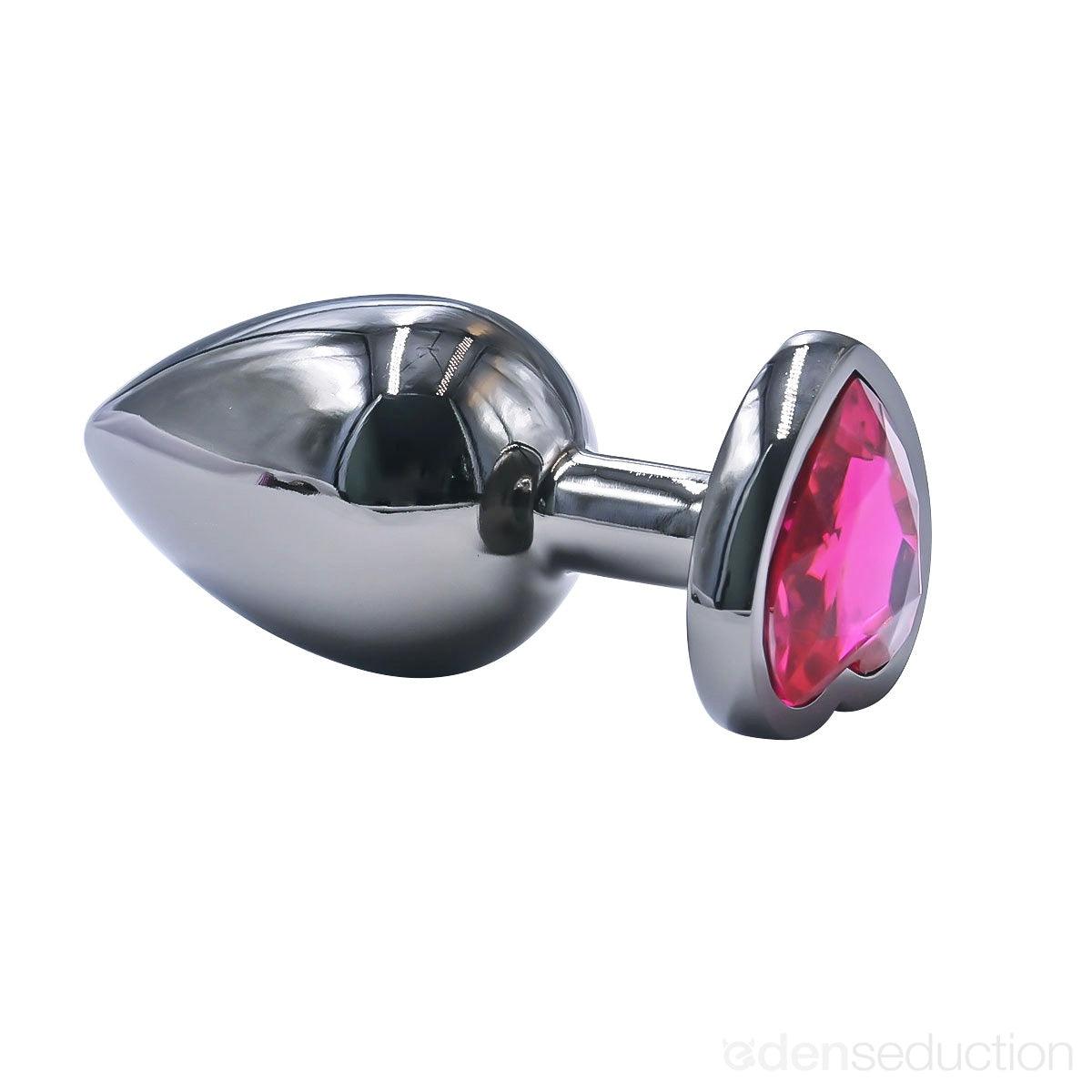 Black Precious Heart Gem Butt Plug - EdenSeduce