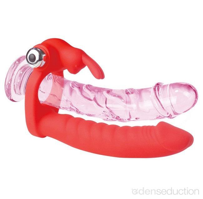 Double penetrator rabbit Double penetration cock ring - EdenSeduce