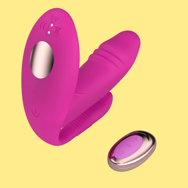 Triple pleasure Wearable thrusting vibrator - EdenSeduce