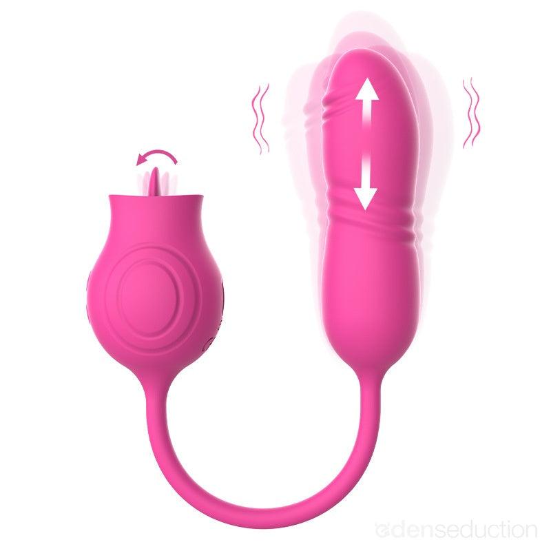 Rosebud thruster Dual rose vibrator - EdenSeduce