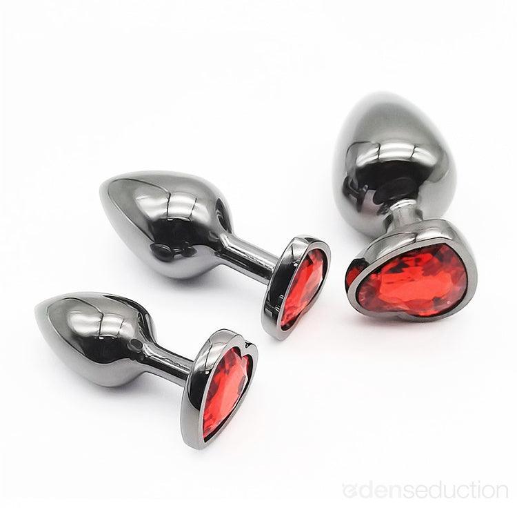 Black Precious Heart Gem Butt Plug - EdenSeduce