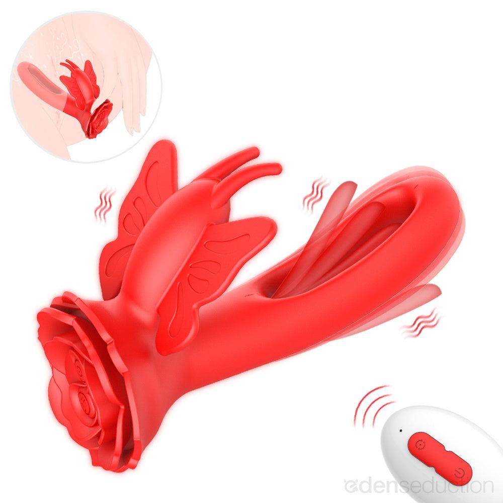 Fluttering wings Rose rabbit vibrator - EdenSeduce