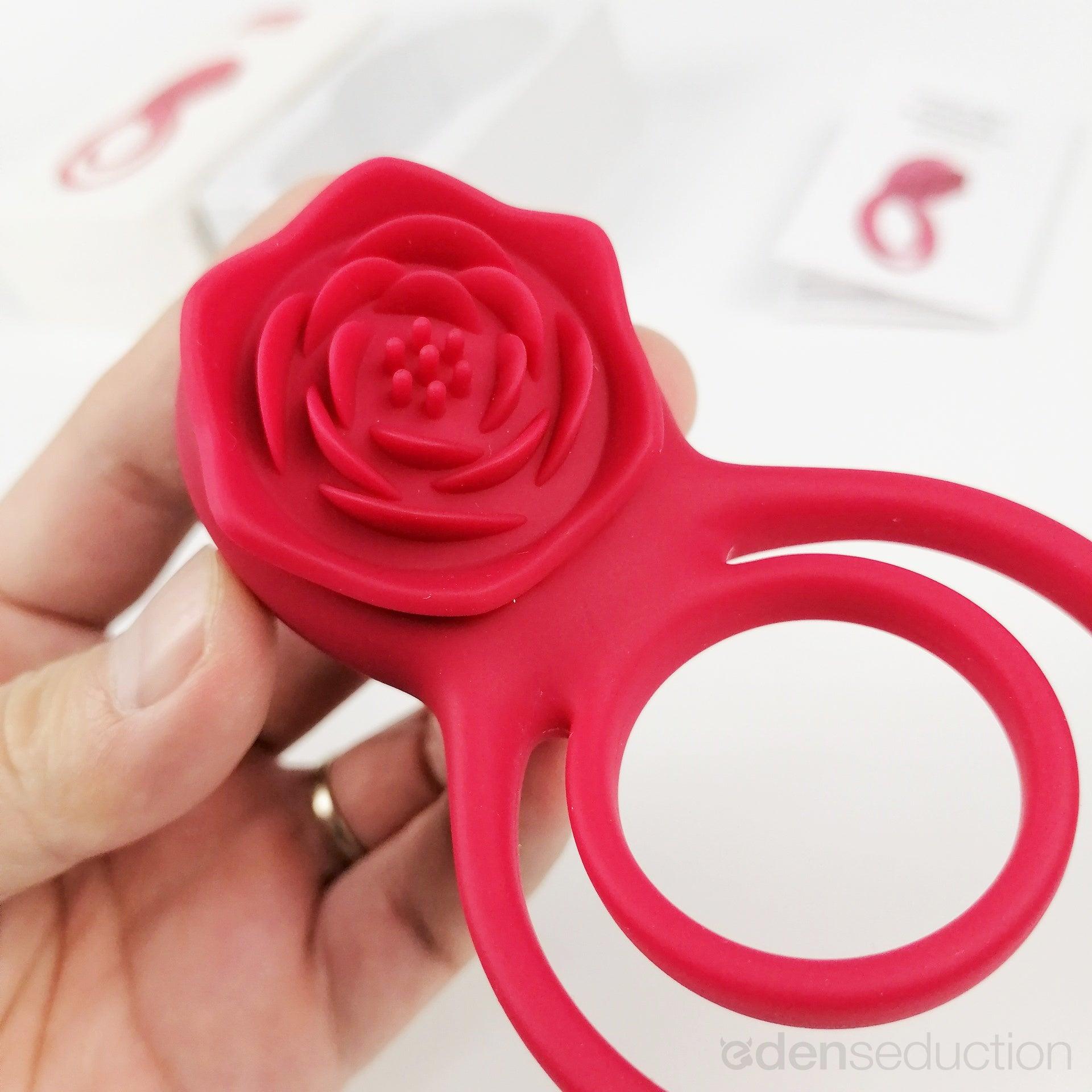 Passion flower Rose vibrating cock ring - EdenSeduce