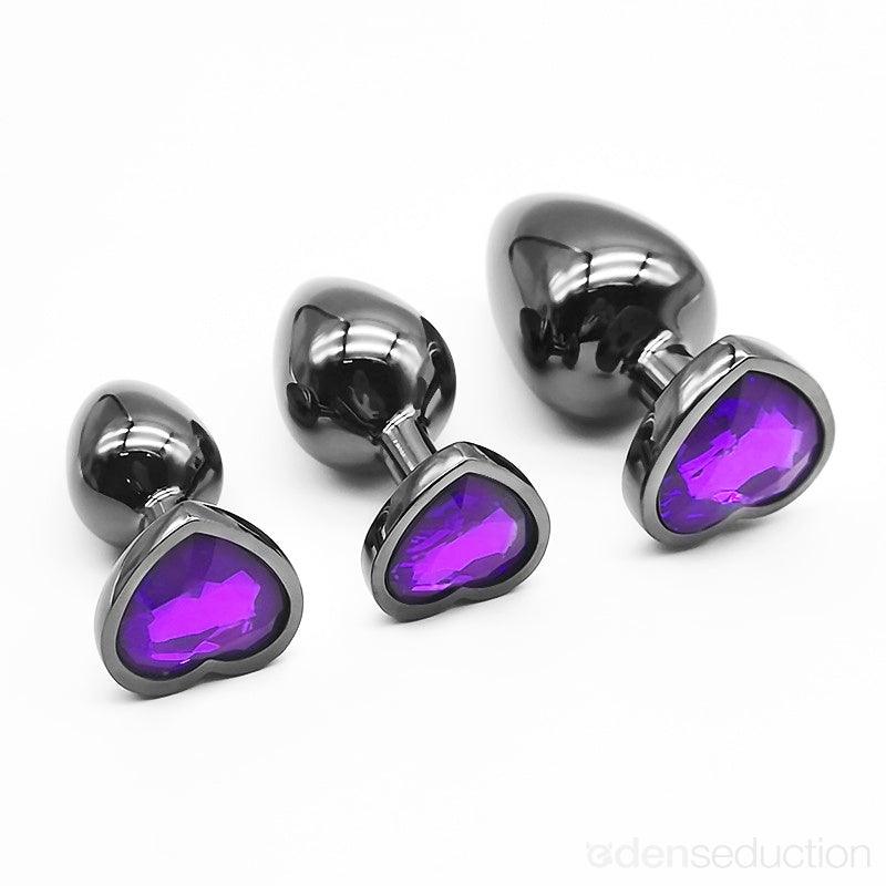 Black Precious Heart Gem Butt Plug - EdenSeduce