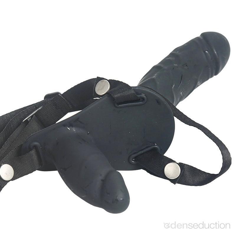 Vibrating double thruster Double sided vibrating strap on - EdenSeduce