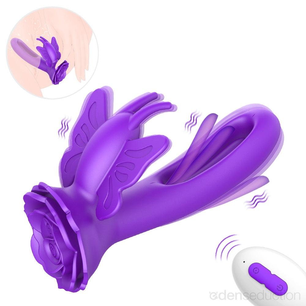 Fluttering wings Rose rabbit vibrator - EdenSeduce