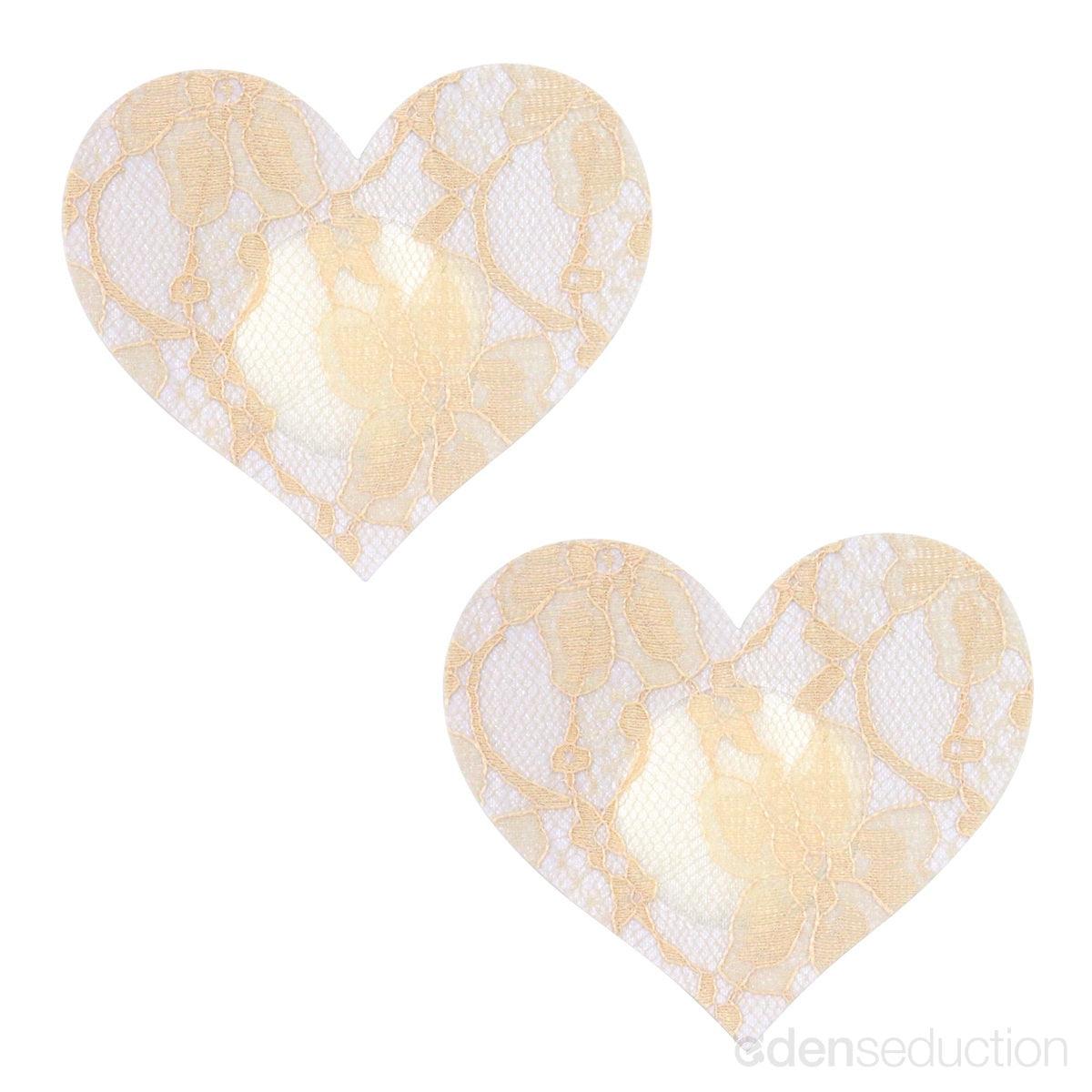 Lace heart pasties Nipple pasties - EdenSeduce