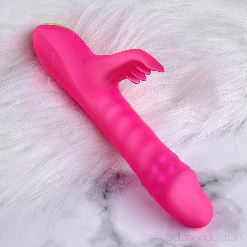 Flickering dual thruster Thrusting rabbit vibrator - EdenSeduce