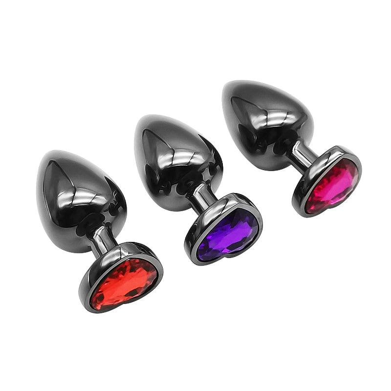 Black Precious Heart Gem Butt Plug - EdenSeduce