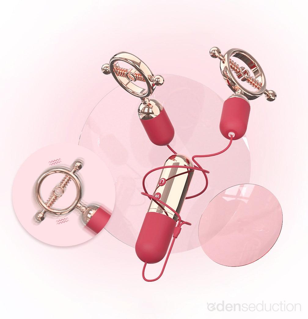 Deluxe vibro nipple clamps Vibrating nipple clamps - EdenSeduce