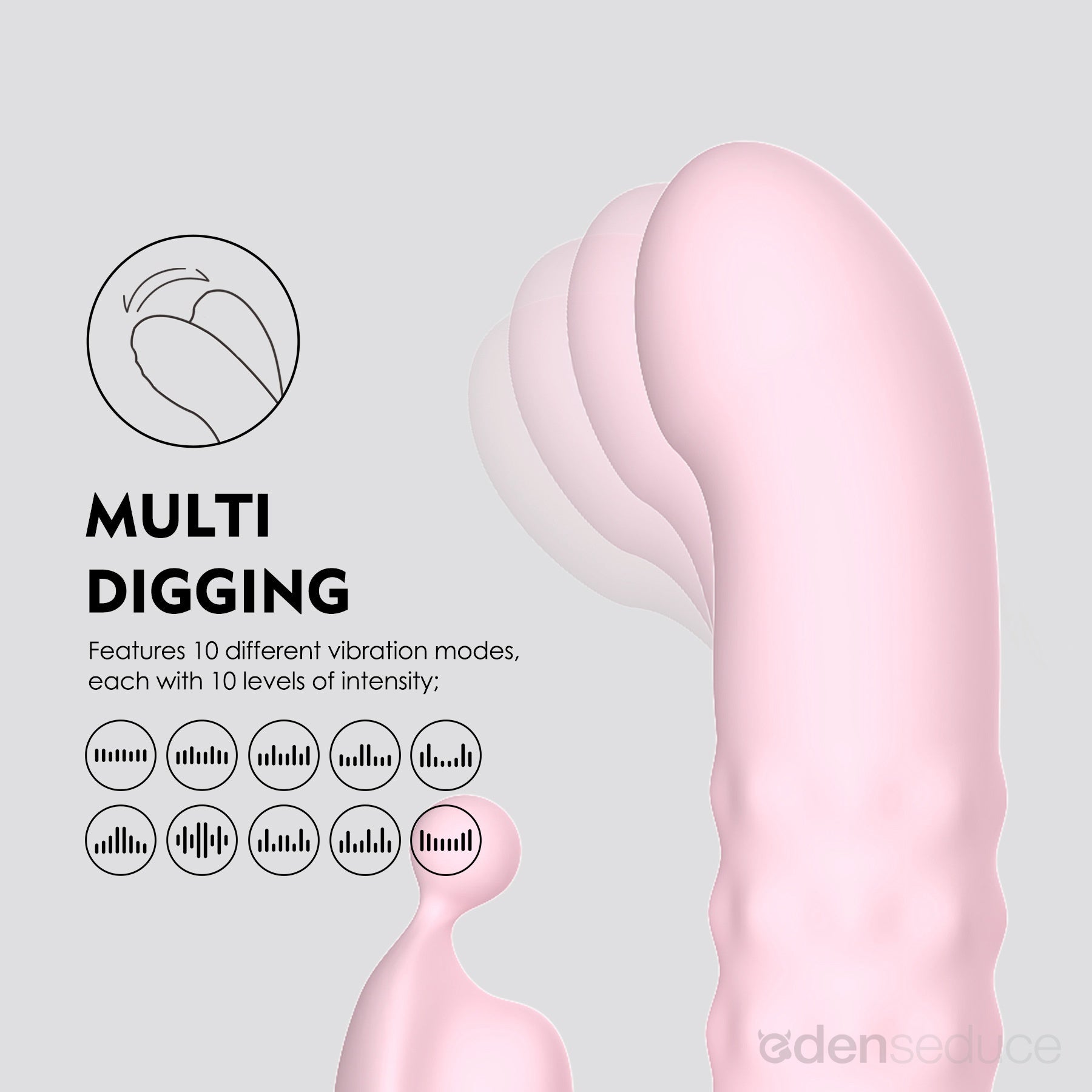 Pink Pearl Pulsing and Fingering Dual Action Vibrator - Triple Your Pleasure! - EdenSeduce