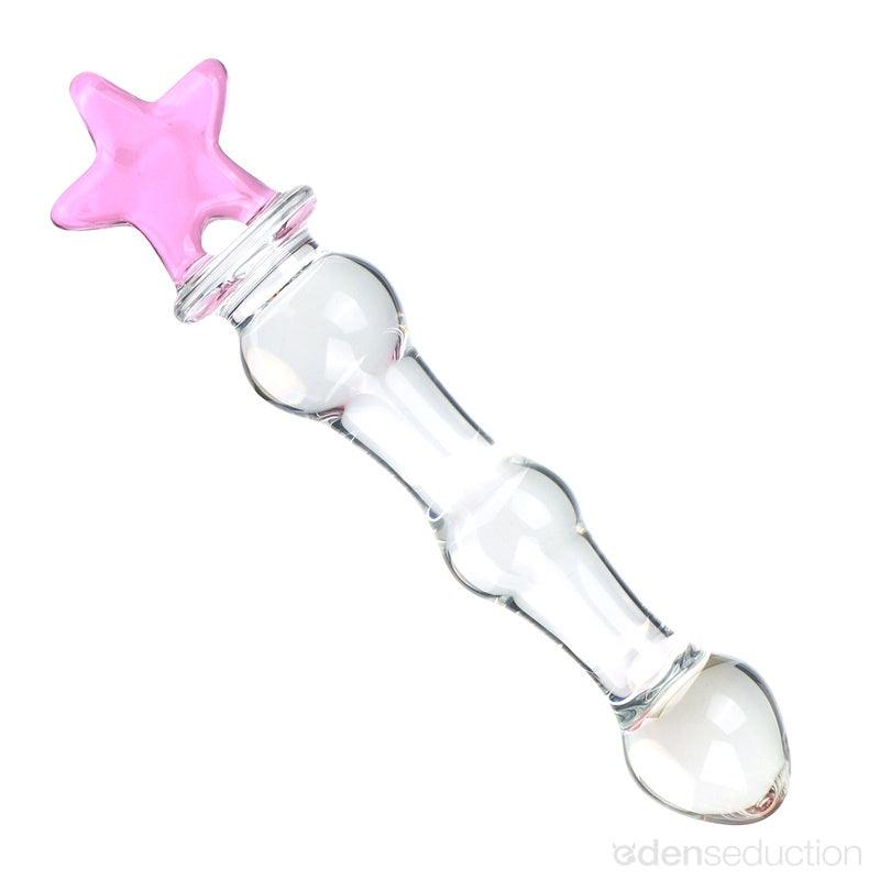 Pink heart glass dildo Glass anal dildo - EdenSeduce