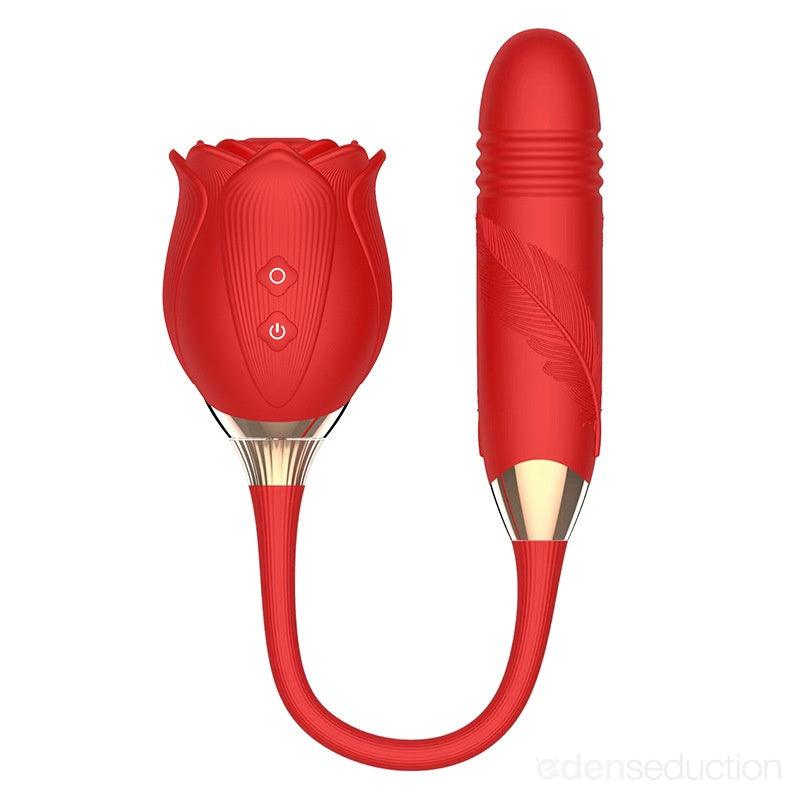 360° Rotating Rose Vibrator with Clit Teasing Tongue - EdenSeduce