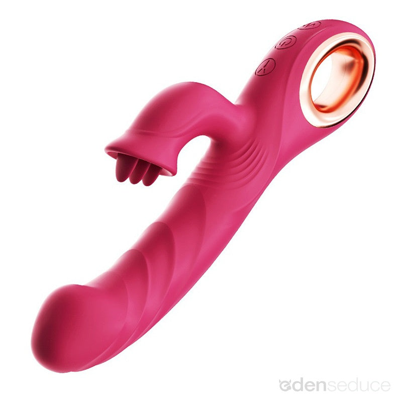 Revel Rabbit Silicone Fluttering and Fingering Dual Action Vibe - Fingers Your G-Spot and Tongues Your Clit! - EdenSeduce