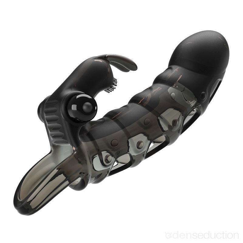 Deep reach bunny Vibrating penis sleeve - EdenSeduce