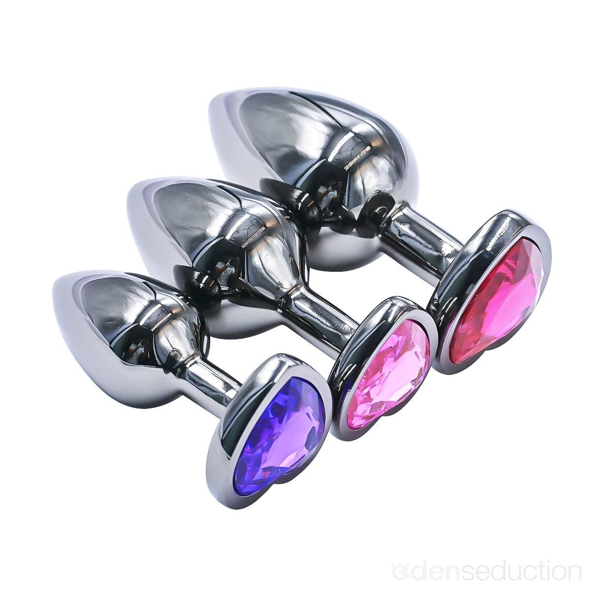 Black Precious Heart Gem Butt Plug - EdenSeduce