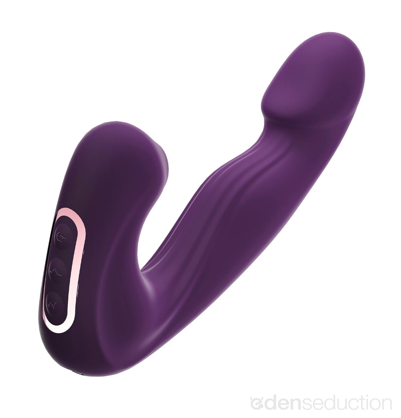 Triple pleasure Licking dual vibrator - EdenSeduce