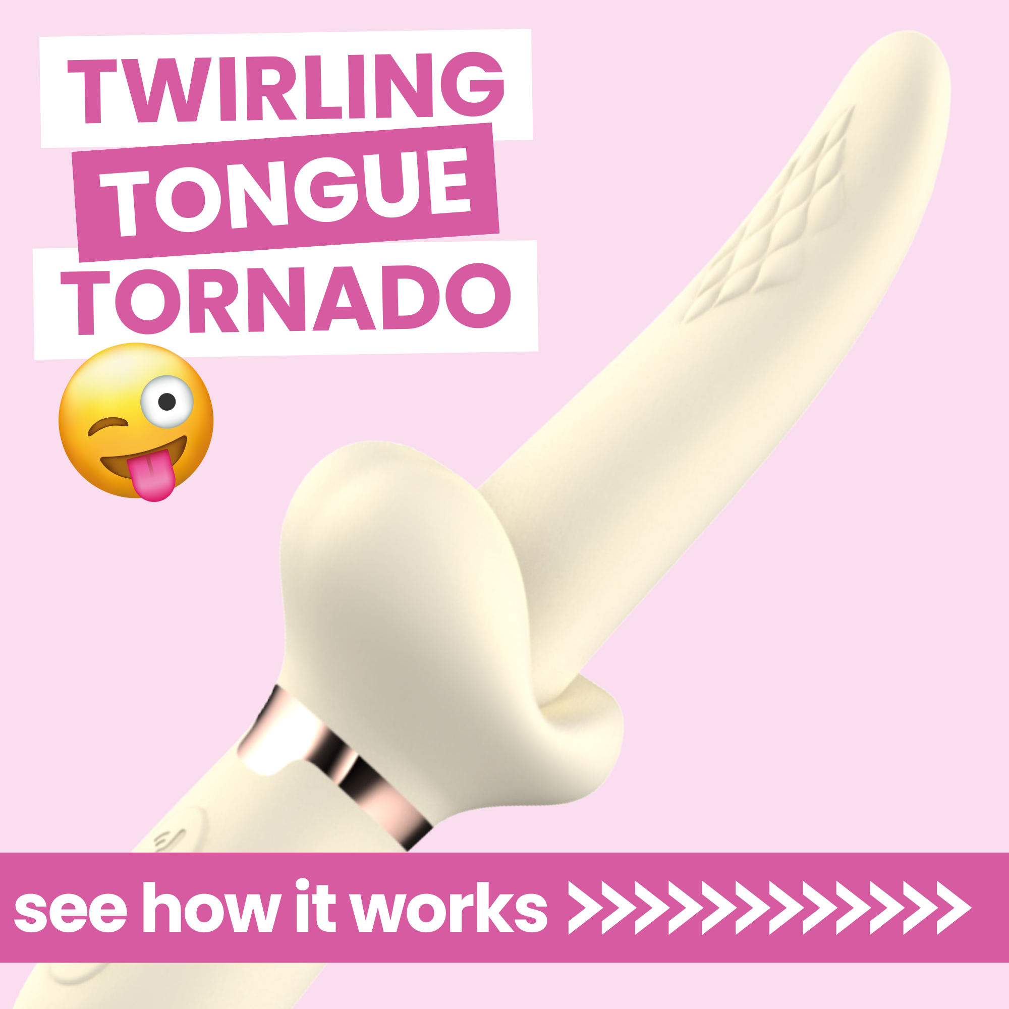 Tongue Tornado Twirling Silicone G-Spot Vibrator - Vibrates and Rotates! - EdenSeduce