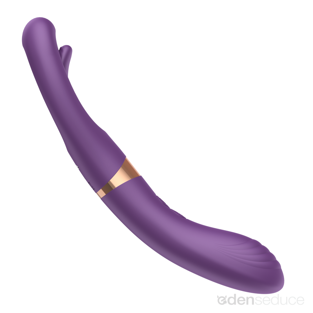 Tongue Tapper Fingering Dual-Ended G-Spot Vibrator - Two Sides for Doubled Pleasure! - EdenSeduce