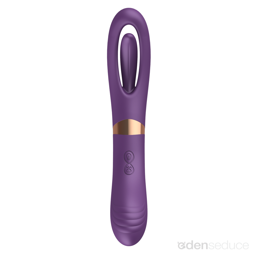 Tongue Tapper Fingering Dual-Ended G-Spot Vibrator - Two Sides for Doubled Pleasure! - EdenSeduce