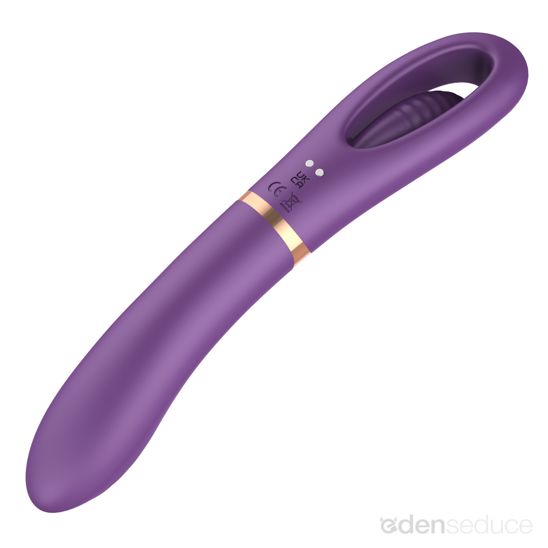 Tongue Tapper Fingering Dual-Ended G-Spot Vibrator - Two Sides for Doubled Pleasure! - EdenSeduce