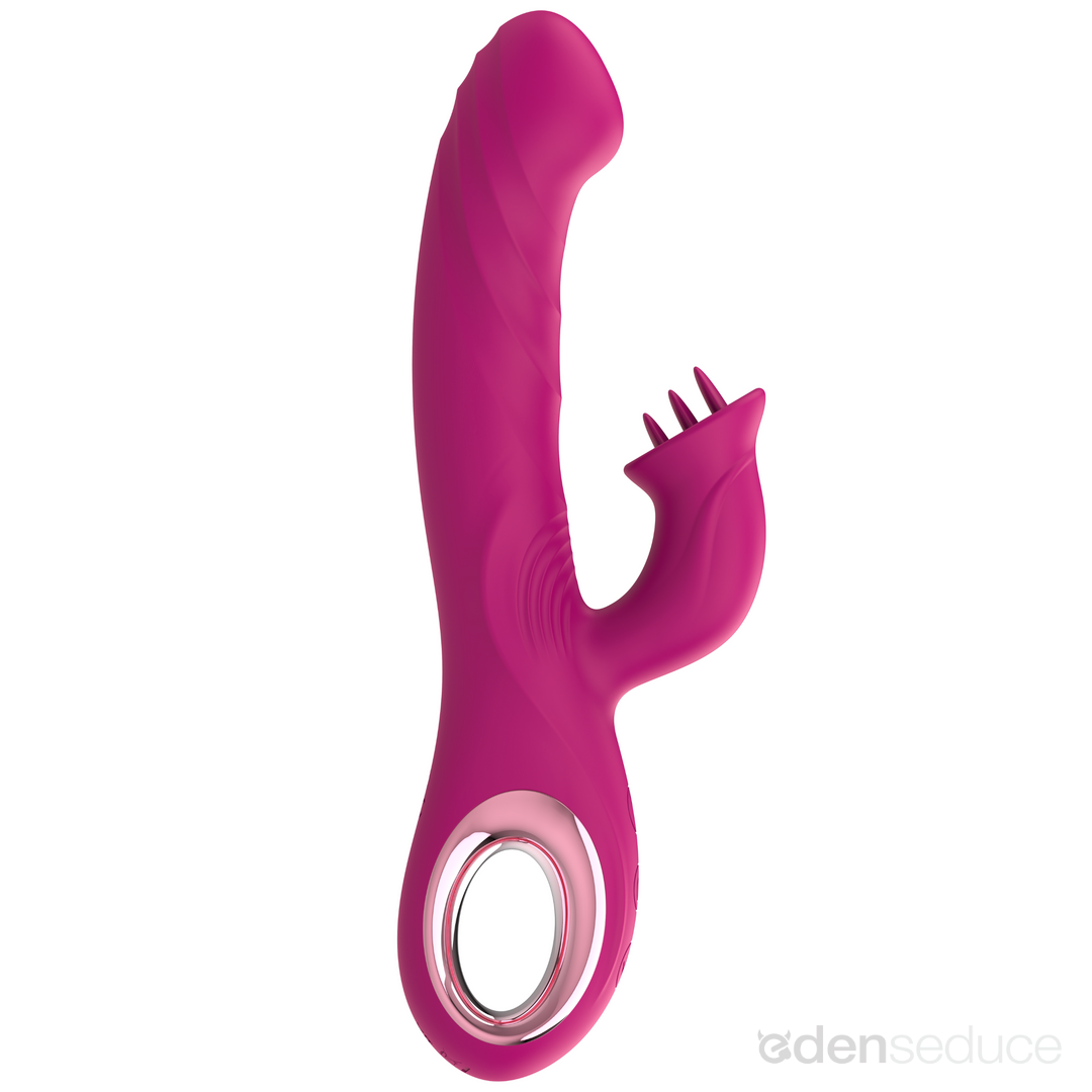 Revel Rabbit Silicone Fluttering and Fingering Dual Action Vibe - Fingers Your G-Spot and Tongues Your Clit! - EdenSeduce