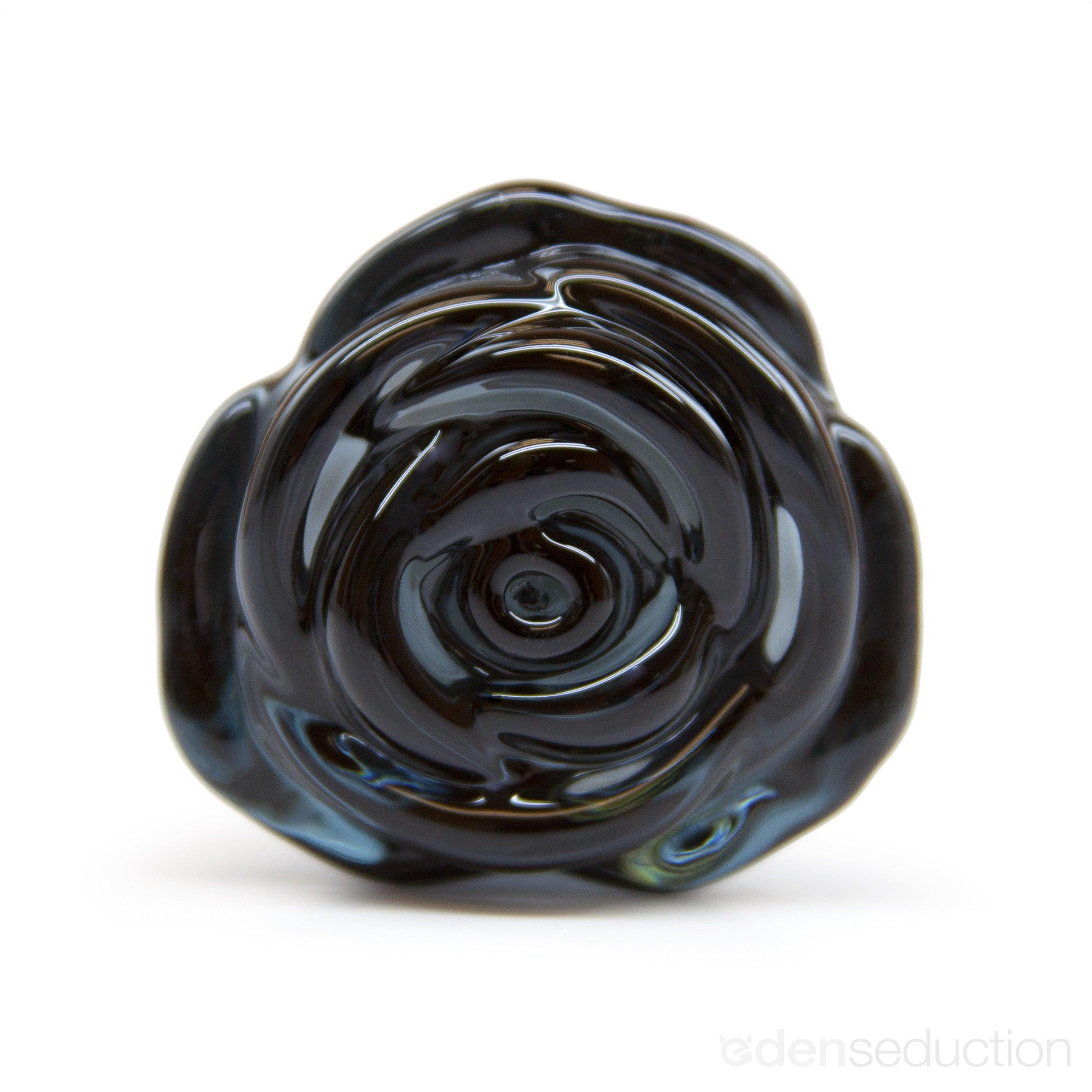 Black rose Glass butt plug - EdenSeduce