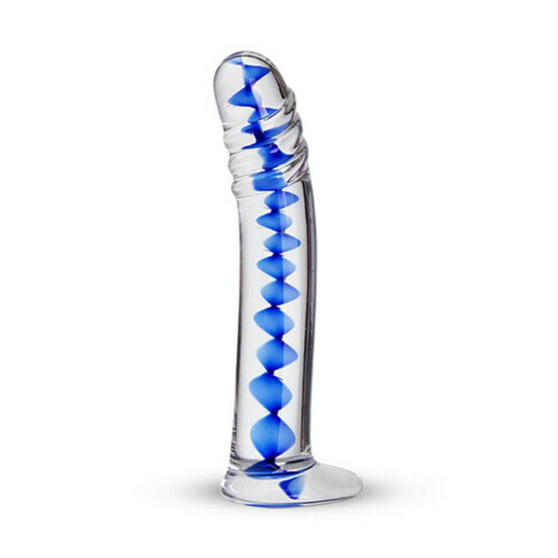 Frozen Sapphire Glass Dildo - EdenSeduce