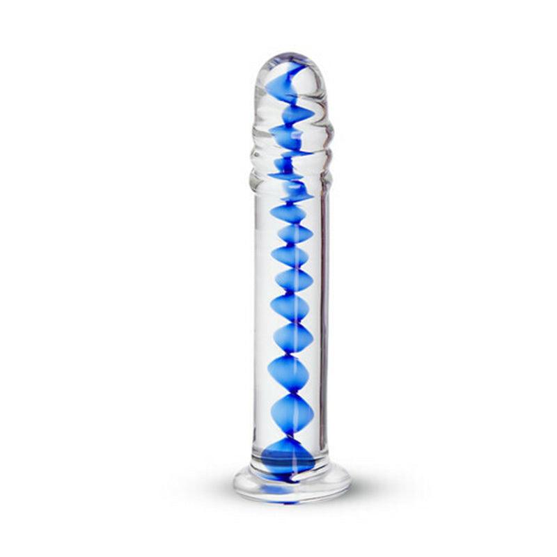 Frozen Sapphire Glass Dildo - EdenSeduce