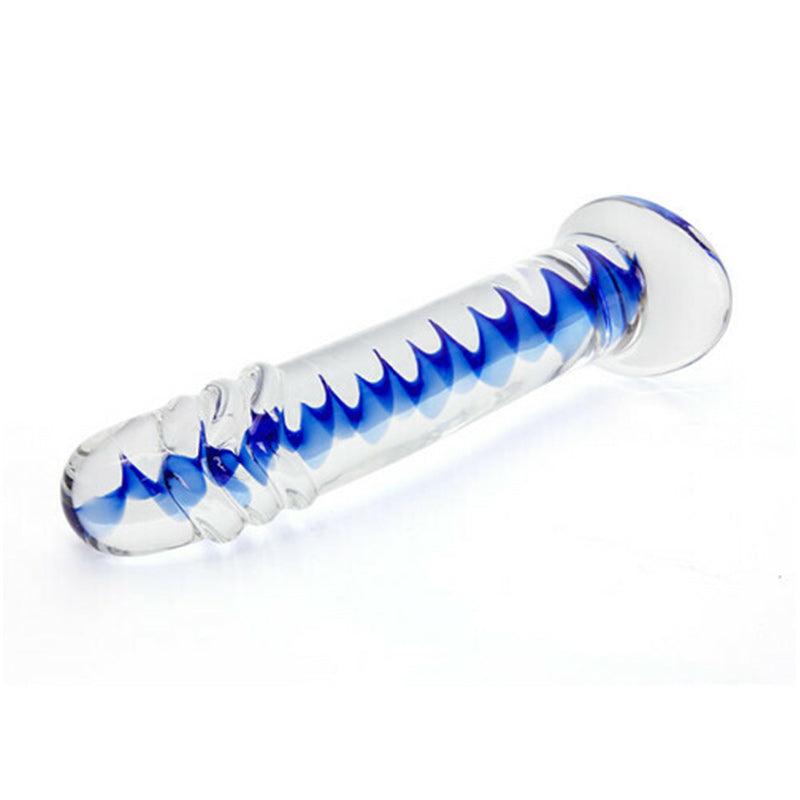 Frozen Sapphire Glass Dildo - EdenSeduce