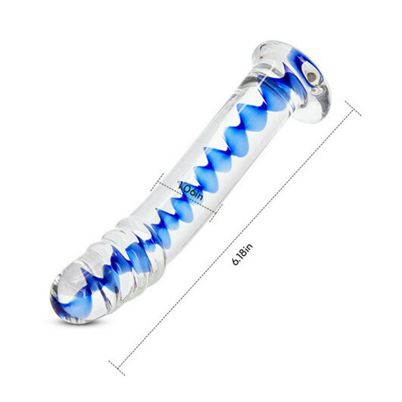 Frozen Sapphire Glass Dildo - EdenSeduce