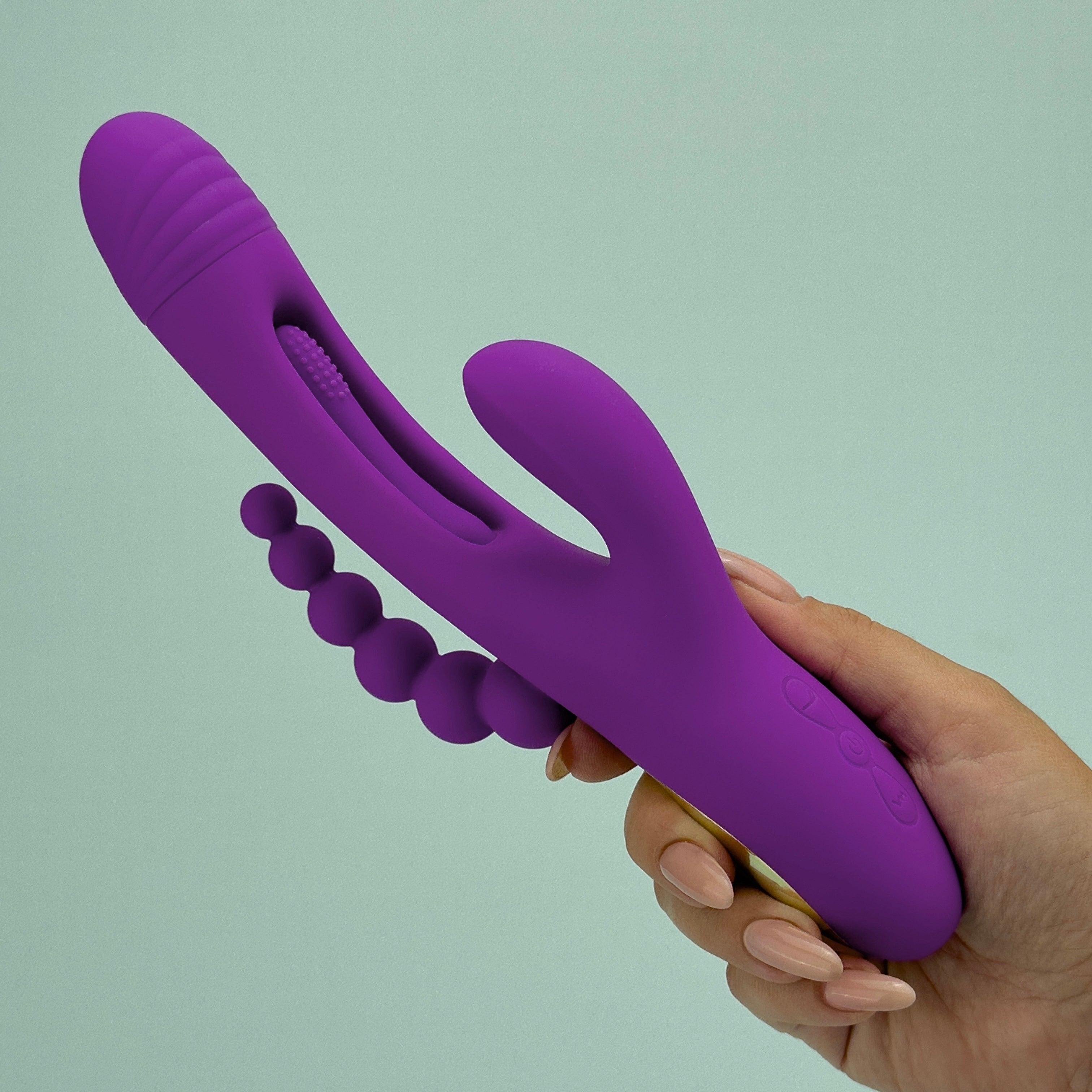 Triple Rabbit Vibrator with 3 Motors & Beads - EdenSeduce