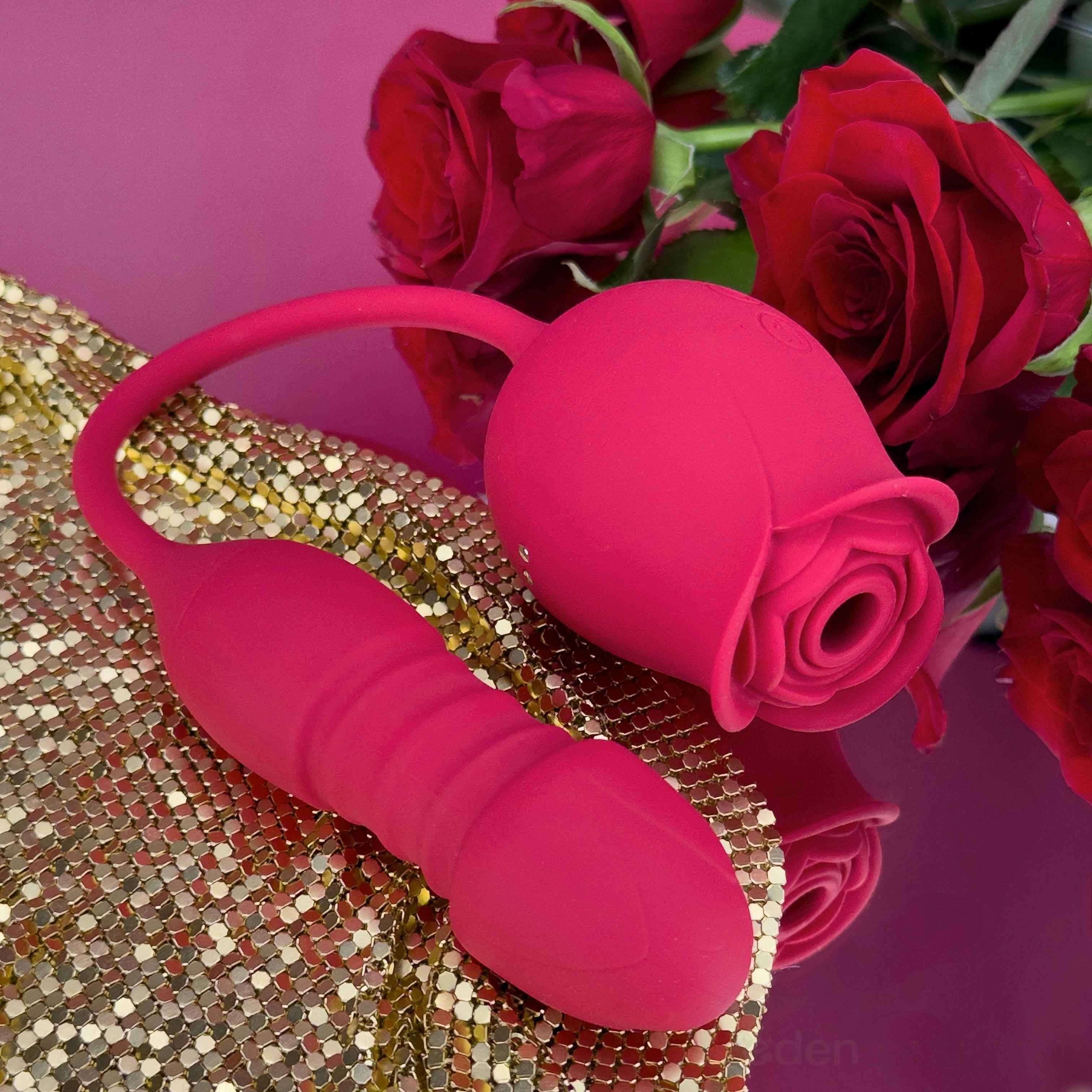 Rosebud thruster Dual rose vibrator - EdenSeduce