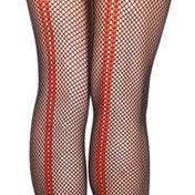 Black Fishnet Thigh Hi with Red Bows (OS) - EdenSeduce