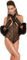 Black Lace Cupless Teddy with Open Back - One Size and Queen Available - EdenSeduce