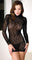 Black Long Sleeve Turtle Neck Mini Dress - One Size Available - EdenSeduce