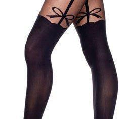 Black Opaque Sheer Pantyhose -One Size - EdenSeduce