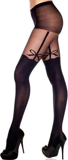 Black Opaque Sheer Pantyhose -One Size - EdenSeduce