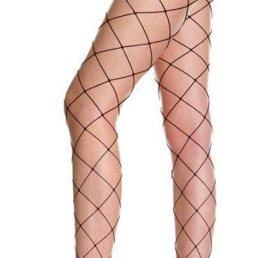 Black Seamless Big Diamond Net Pantyhose - One Size Available - EdenSeduce