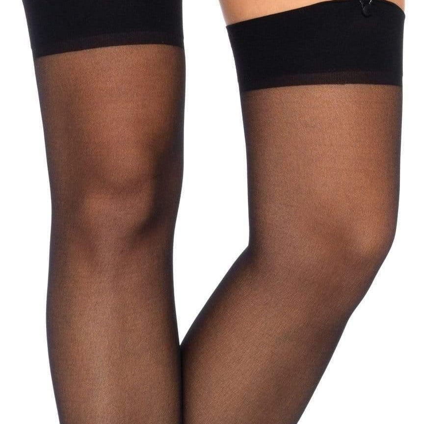 Black Sheer Thigh High Stockings - One Size and Queen Available - EdenSeduce