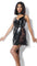 Black Wet Look & Lace Wrap Chemise - EdenSeduce