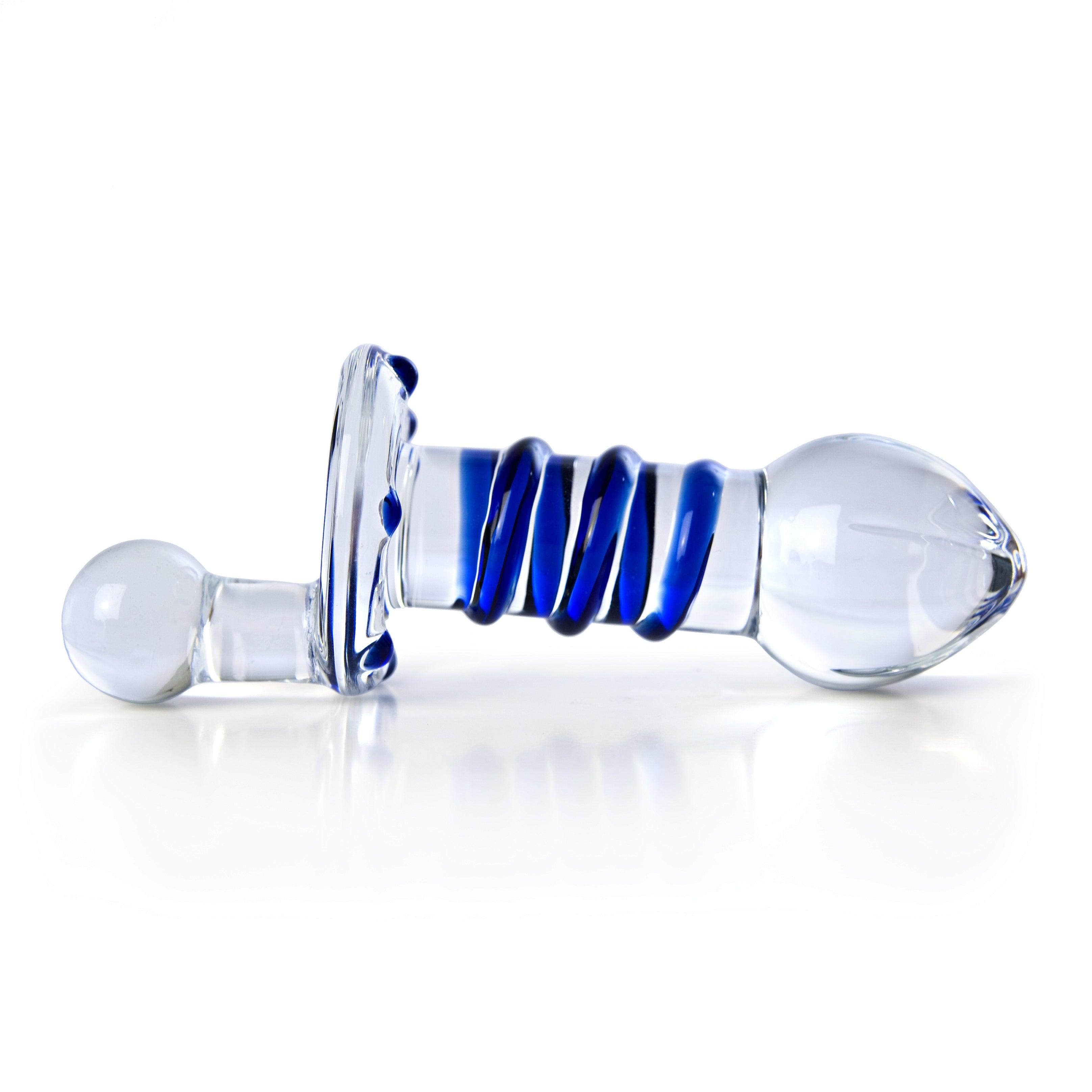 Swirled Glass Anal Plug - Cool & Warm Sensations - EdenSeduce